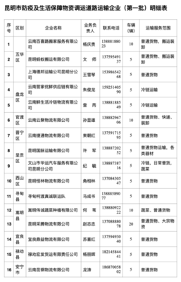 疫情防控期间昆明首批运输企业保障城市运力与道路货物运输